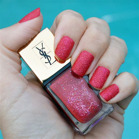 ysl red glitter nail polish|YSL la laque nail varnish.